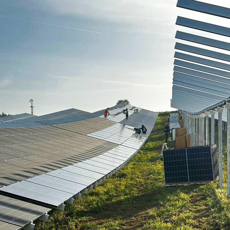 Carbon Steel Single Axis PV Ground Mounting System Structure